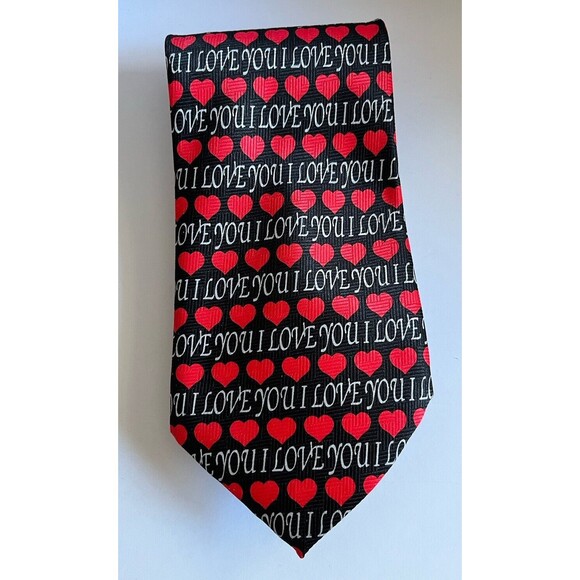 Men's Necktie I Love You Hearts Valentine's Day 56.5" Long 4" Wide - Picture 1 of 5